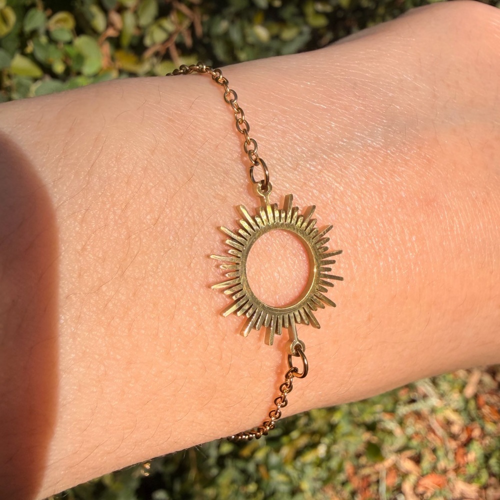 Sunshine Bracelet | Sun Waterproof Jewelry 18k Gold Plated Tarnish resistant - Picture 3 of 7